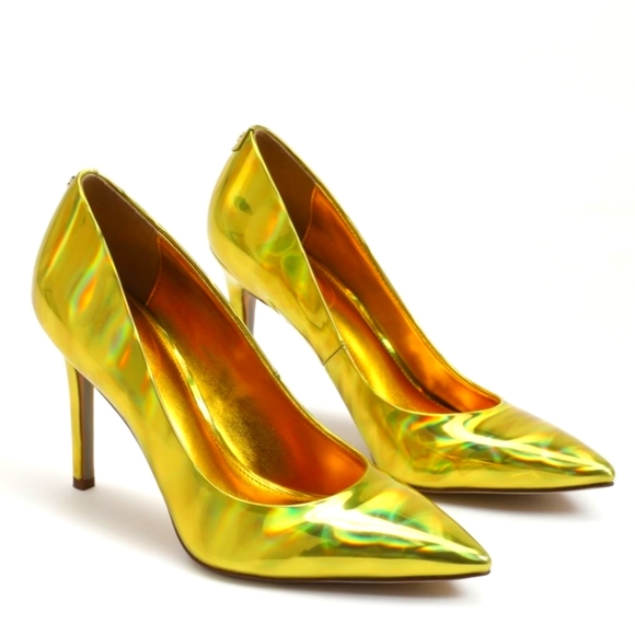 Sam Edelman Holographic Yellow Gold Pump Pointed Toe Heels - Brand new! - Picture 2 of 12